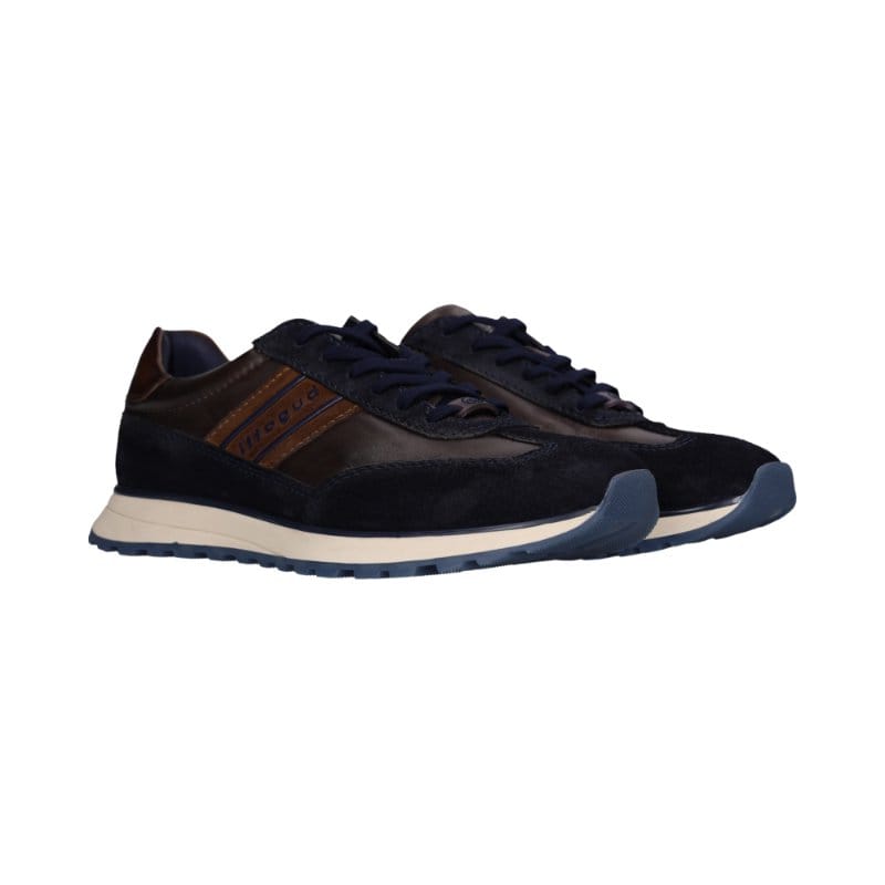 Bugatti Mens Bugatti Mens Navy Lace Up Leather Trainer 332-AWC03-1410