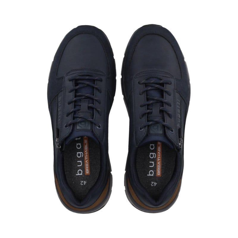 Bugatti Mens Bugatti Mens Navy Side Zip Sonic Exko Trainer 331-AOS01-5200
