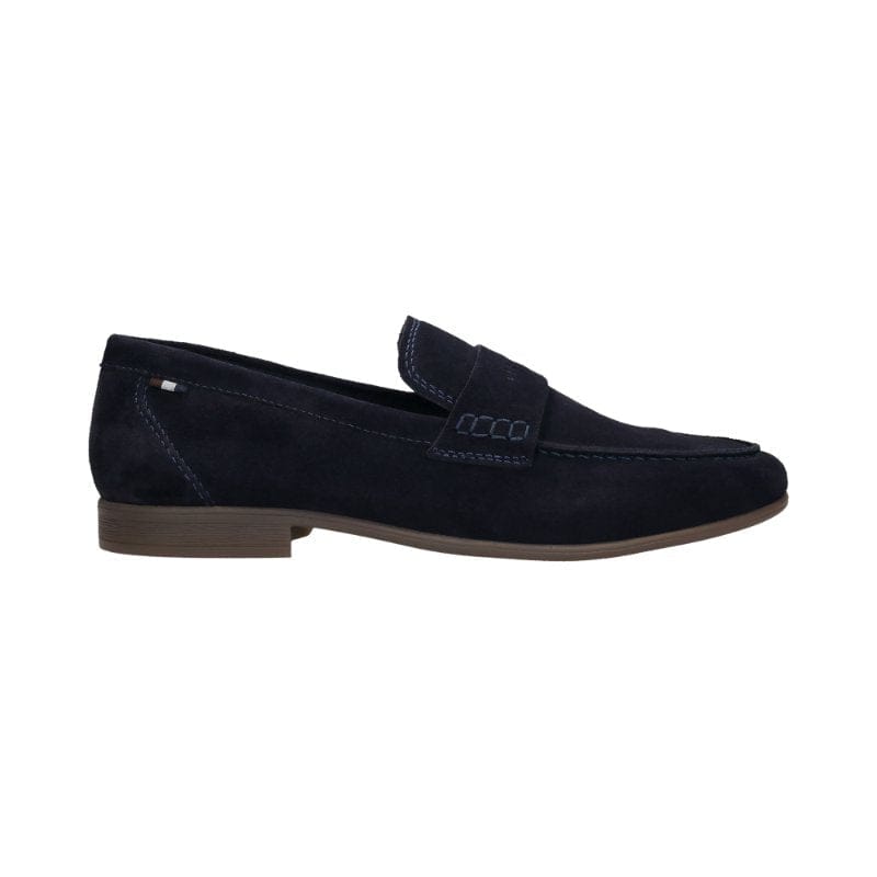 Bugatti Mens Bugatti Mens Navy Slip On Leather Trip Loafer SS26 311-AW660-1400