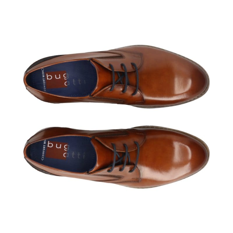 Bugatti Mens Bugatti Mens Tan Lace Up Leather Shoes SS26 311-AO505-1100
