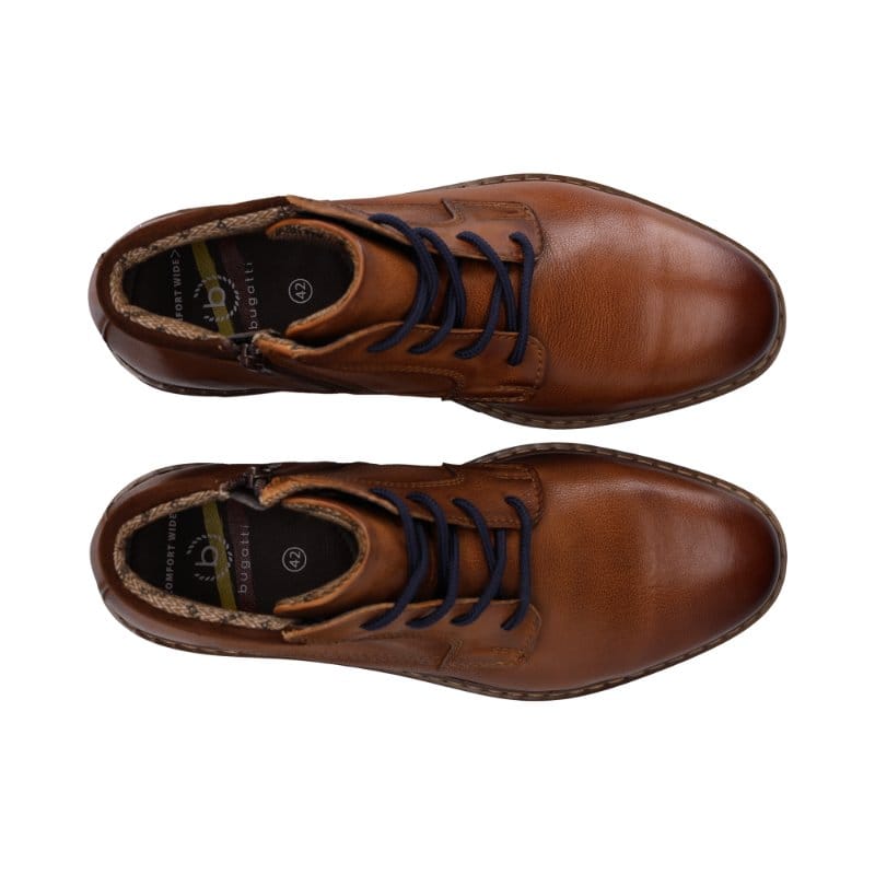 Bugatti Mens Bugatti Mens Tan Side Zip Leather Shoes 311-AOC33-3500