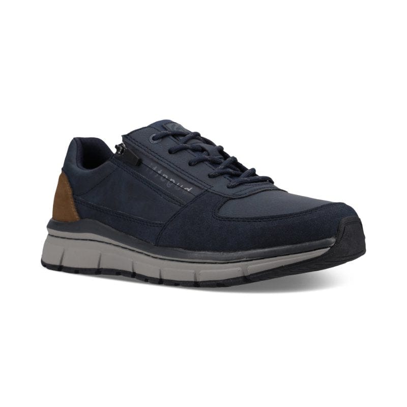 Bugatti Mens NAVY / 7UK Bugatti Mens Navy Side Zip Sonic Exko Trainer 331-AOS01-5200