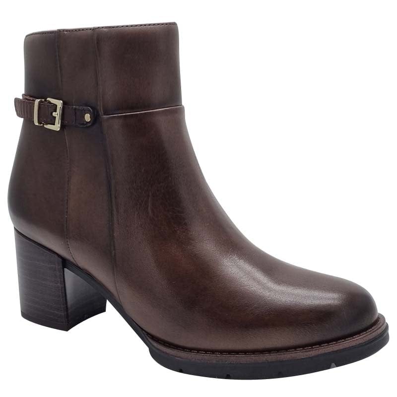 Dubarry Womens BROWN / 4UK Dubarry Womens Brown Side Zip Block Heel Ankle Boot - Claire