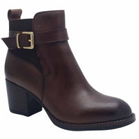 Dubarry Womens BURGUNDY / 4UK Dubarry Womens Burgundy Block Heel Side Zip Ankle Boot - Casha