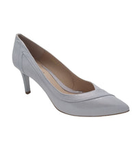 Emis Womens 4UK / SILVER Emis Womens Silver Shimmer Slip In Leather Court Heel Shoe S8134-821