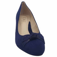 Emis Womens Emis Womens Navy Suede Leather Court Shoe Slip On Shoe - 7705/024
