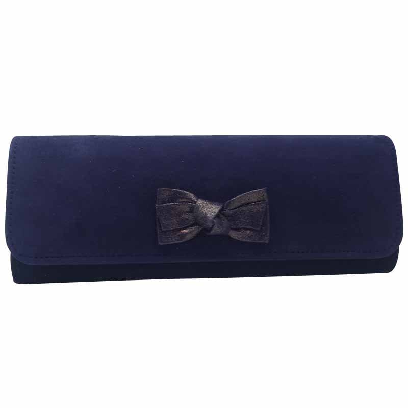 Emis Womens Emis Womens Navy Suede Leather Court Shoe Slip On Shoe - 7705/024