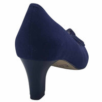 Emis Womens Emis Womens Navy Suede Leather Court Shoe Slip On Shoe - 7705/024