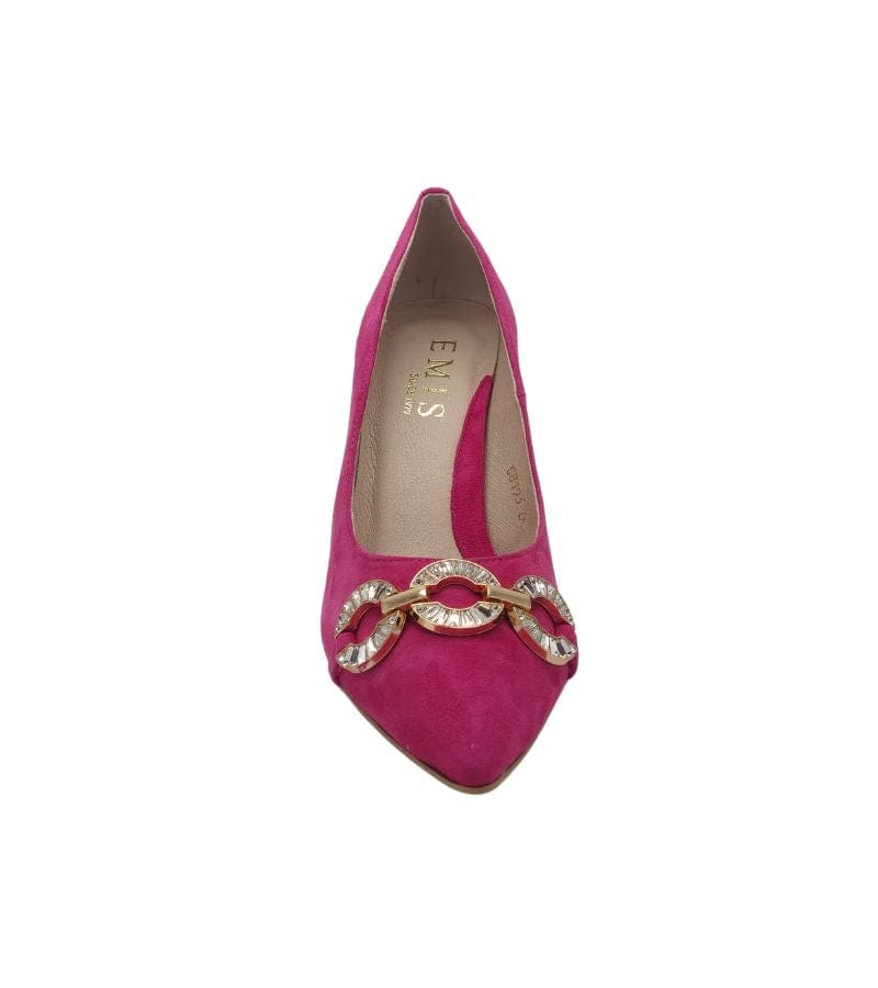 Emis Womens Emis Womens Pink Suede Leather Stiletto Slip On Shoe - Z7237-0230
