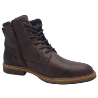 Escape Mens Escape Mens Brown Leather Side Zip Ankle Boots - Kingsfield