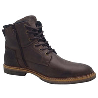 Escape Mens Escape Mens Brown Leather Side Zip Ankle Boots - Kingsfield