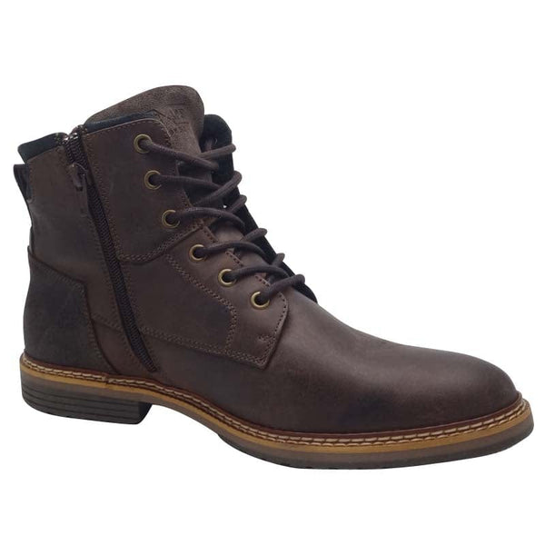 Escape Mens Escape Mens Brown Leather Side Zip Ankle Boots - Kingsfield