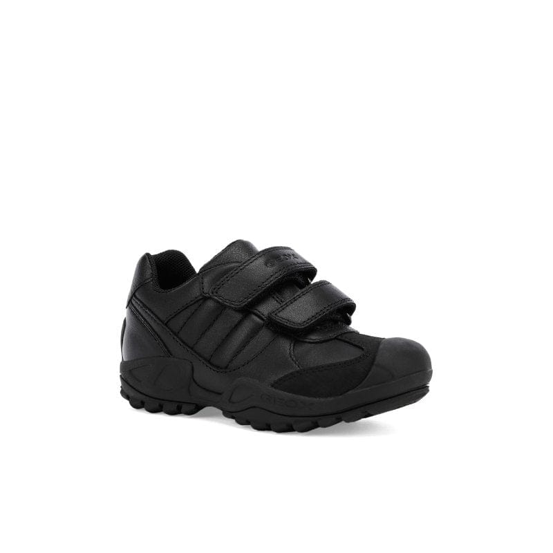 Geox Kids 10UK / BLACK Geox Junior Boys Savage Black Shool Shoes AW24 - J841VB
