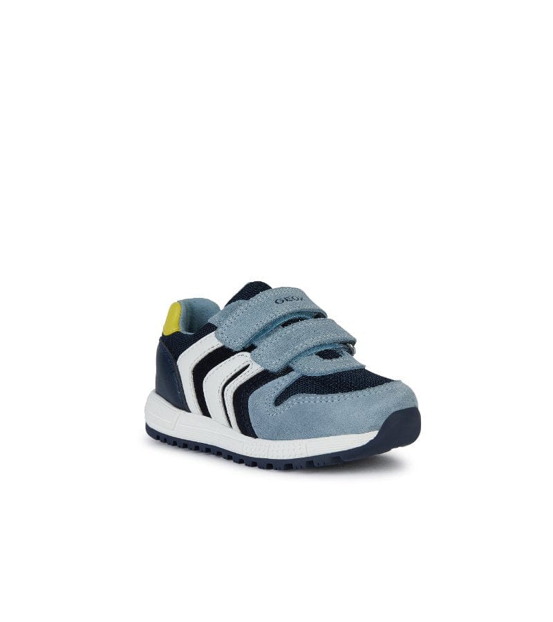Geox Kids 5UK / BLUE Geox Infant Boys Lightweight Leather Suede Mesh Casual Trainer Alben - B453CA