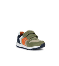 Geox Kids 5UK / GREEN Geox Infant Boys Lightweight Leather Suede Mesh Casual Trainer Alben - B453CA