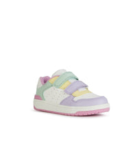 Geox Kids 9UK / WHITE Geox Girls Slip On Colour Block Low Court Trainer Washiba - J45HXB