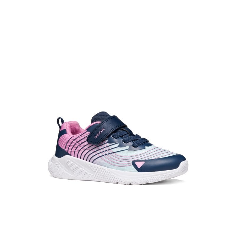 Geox Kids BLUE / 10UK Geox Junior Girl Blue Velcro Strap Sprintye Sneakers - J66FWB