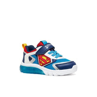 Geox Kids BLUE / 8.5UK Geox Junior Boys Blue Superman Ciberdron Sneakers - J65LBB