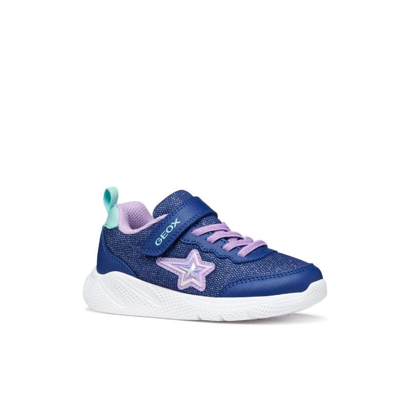 Geox Kids BLUE / 8.5UK Geox Junior Girl Blue Riptape Closure Canvas Sprintye Sneakers - J55FWA