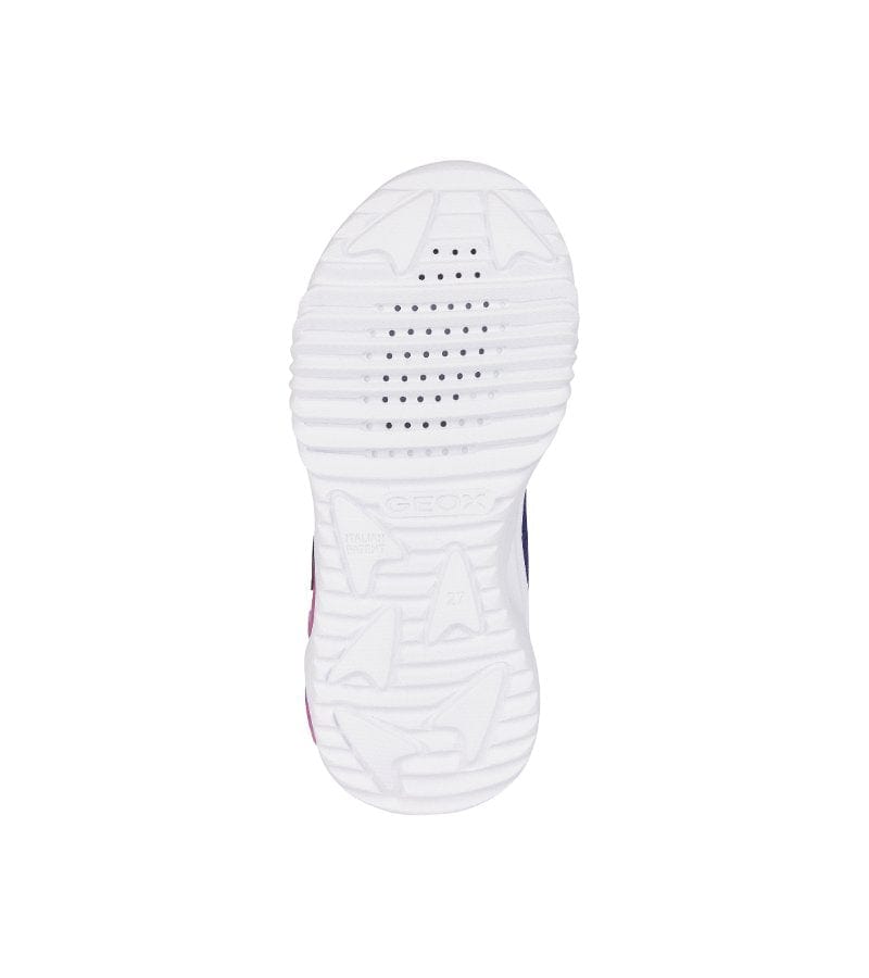 Geox Kids Geox Girls Purple Slip In Light Up Glitter Mesh Trainer Assister - J45E9A