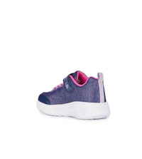 Geox Kids Geox Girls Purple Slip In Light Up Glitter Mesh Trainer Assister - J45E9A