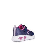 Geox Kids Geox Girls Purple Slip In Light Up Glitter Mesh Trainer Assister - J45E9A