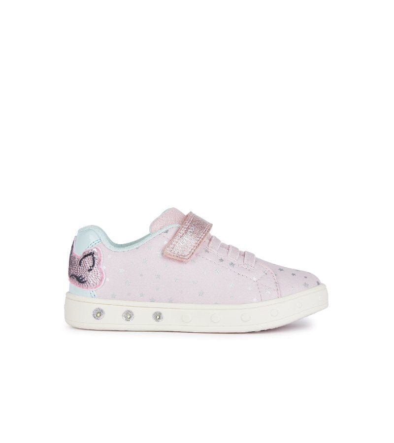 Geox Kids Geox Girls Slip In Pink Light Up Unicorn Casual Trainer Skylin - J458WC