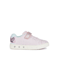 Geox Kids Geox Girls Slip In Pink Light Up Unicorn Casual Trainer Skylin - J458WC