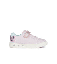 Geox Kids Geox Girls Slip In Pink Light Up Unicorn Casual Trainer Skylin - J458WC
