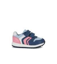 Geox Kids Geox Infant Girls Lightweight Leather Suede Mesh Casual Trainer Alben - B453ZA