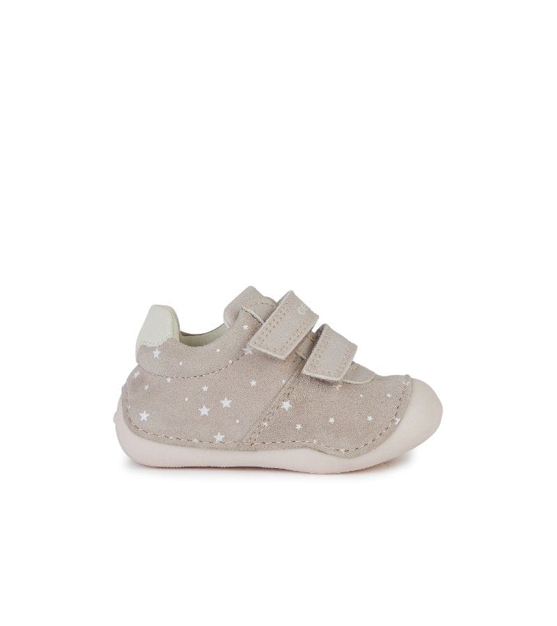 Geox Kids Geox Infant Girls Pre Walker Rose Leather Suede Star Design Shoe Tutim - B9440B