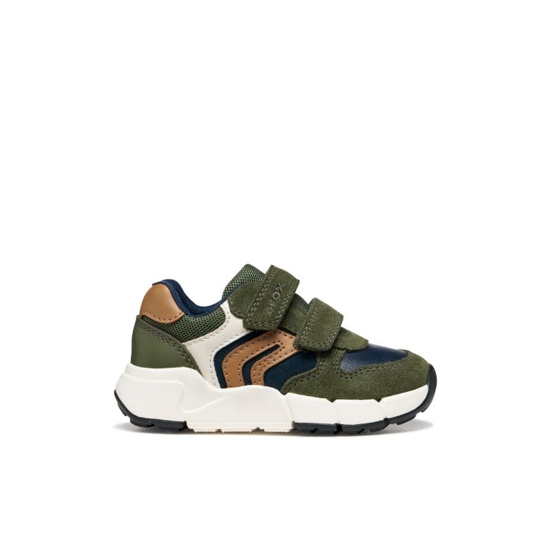 Geox Kids Geox Infants Boys Green Double Strap Flexyper Mini Sneakers - B656GC