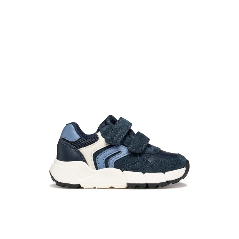 Geox Kids Geox Infants Boys Navy Double Strap Flexyper Mini Sneakers - B656GC