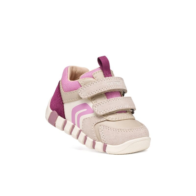 Geox Kids Geox Infants Girls Beige Velcro Strap Iupidoo Sneakers - B3558C
