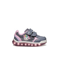 Geox Kids Geox Infants Girls Grey Double Strap Lightyloo Sneakers - B5661A