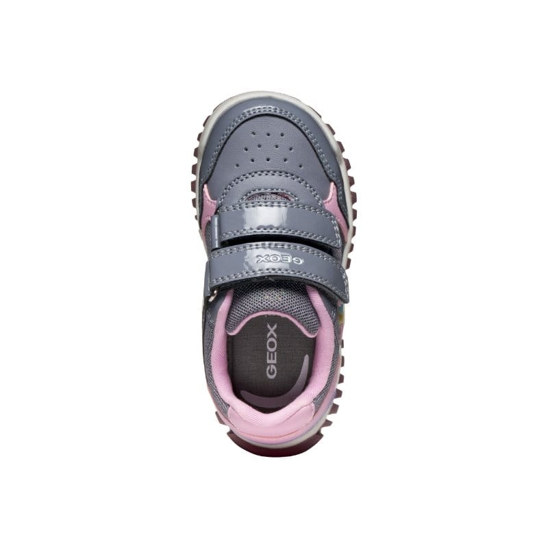 Geox Kids Geox Infants Girls Grey Double Strap Lightyloo Sneakers - B5661A