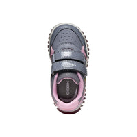 Geox Kids Geox Infants Girls Grey Double Strap Lightyloo Sneakers - B5661A