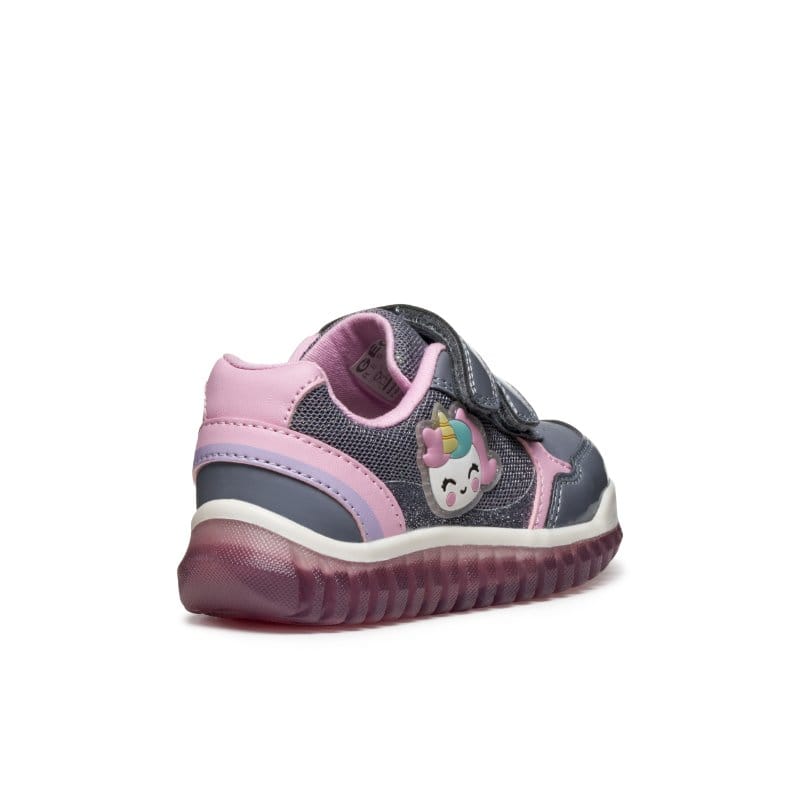 Geox Kids Geox Infants Girls Grey Double Strap Lightyloo Sneakers - B5661A