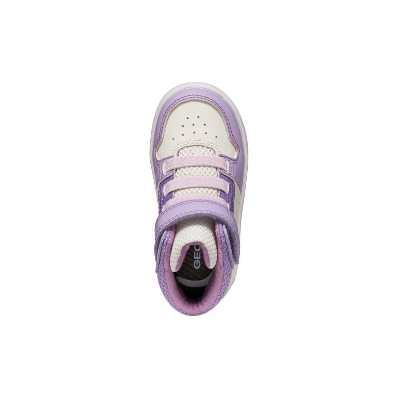 Geox Kids Geox Infants Girls Purple High Top Velcro Strap Eclyper Sneakers - B465MA