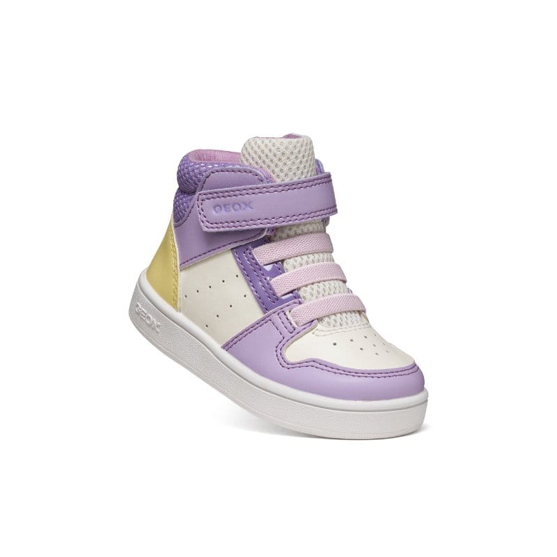 Geox Kids Geox Infants Girls Purple High Top Velcro Strap Eclyper Sneakers - B465MA