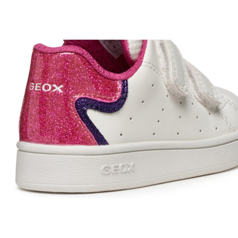Geox Kids Geox Infants Girls White Double Straps Eclyper Sneakers - B365MA
