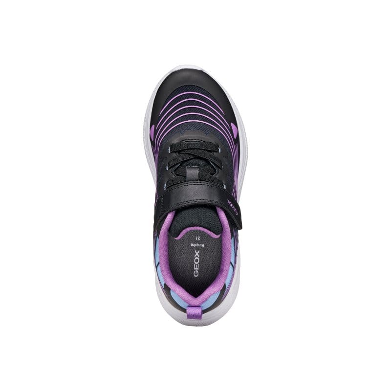 Geox Kids Geox Junior Girl Black Velcro Strap Sprintye Sneakers - J66FWB