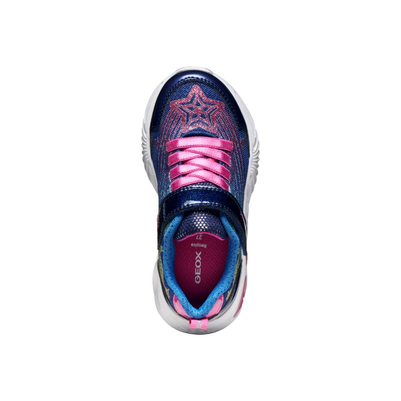 Geox Kids Geox Junior Girl Blue Assister With Lights Sneakers -  J56E9B