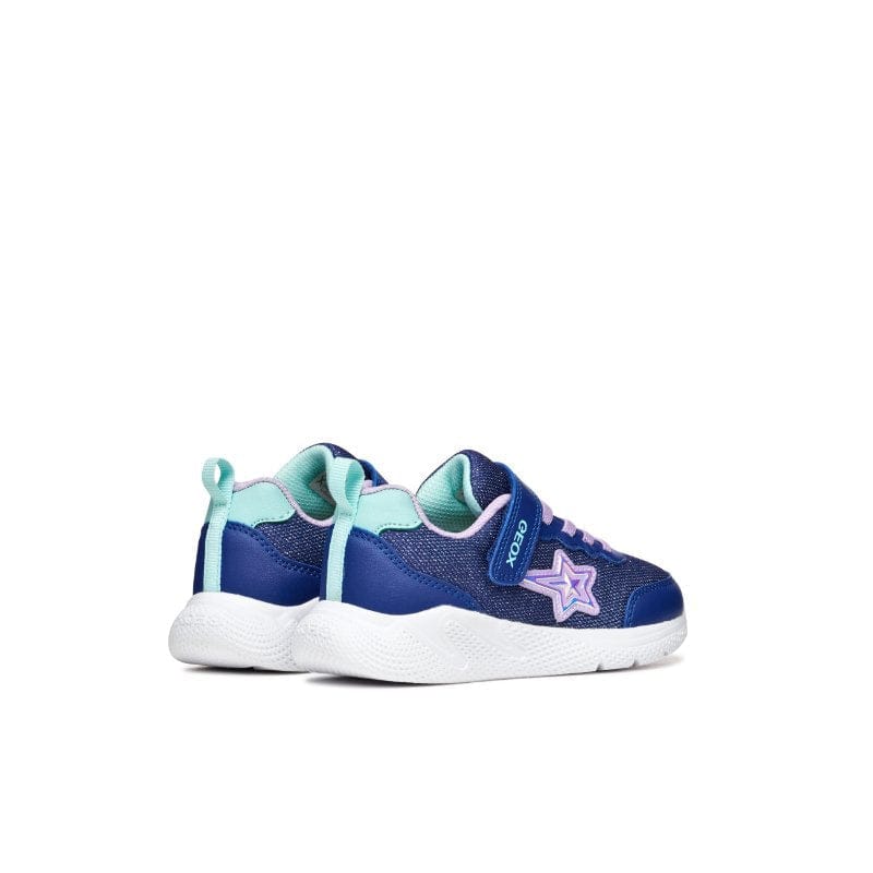 Geox Kids Geox Junior Girl Blue Riptape Closure Canvas Sprintye Sneakers - J55FWA