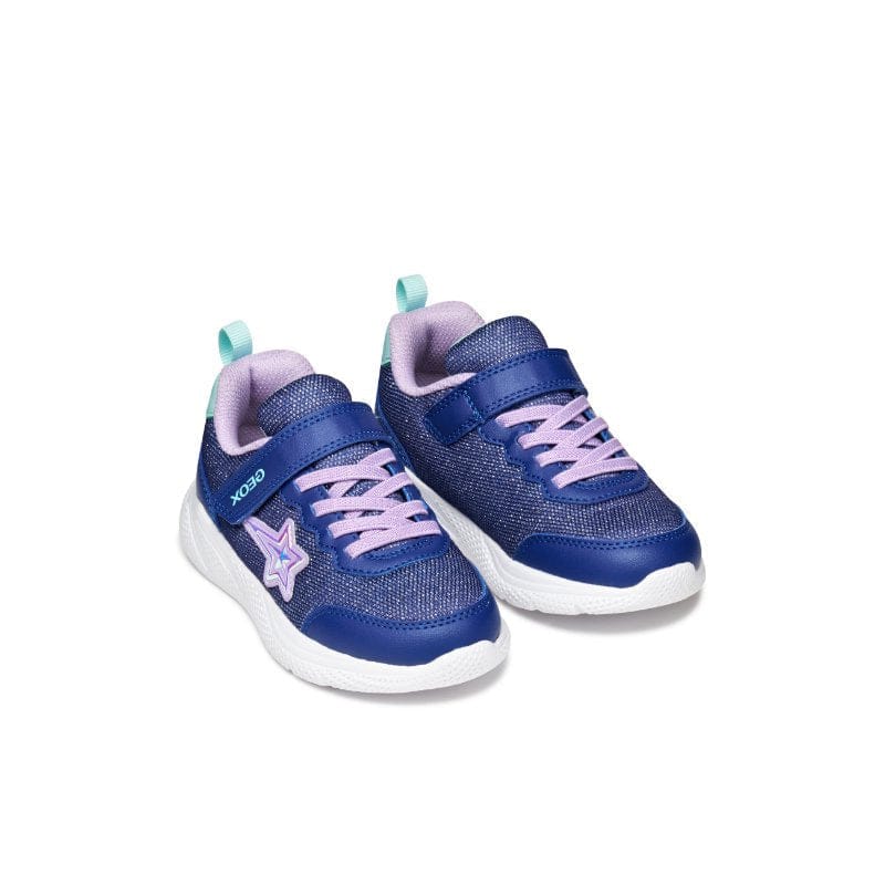 Geox Kids Geox Junior Girl Blue Riptape Closure Canvas Sprintye Sneakers - J55FWA