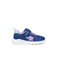 Geox Kids Geox Junior Girl Blue Riptape Closure Canvas Sprintye Sneakers - J55FWA