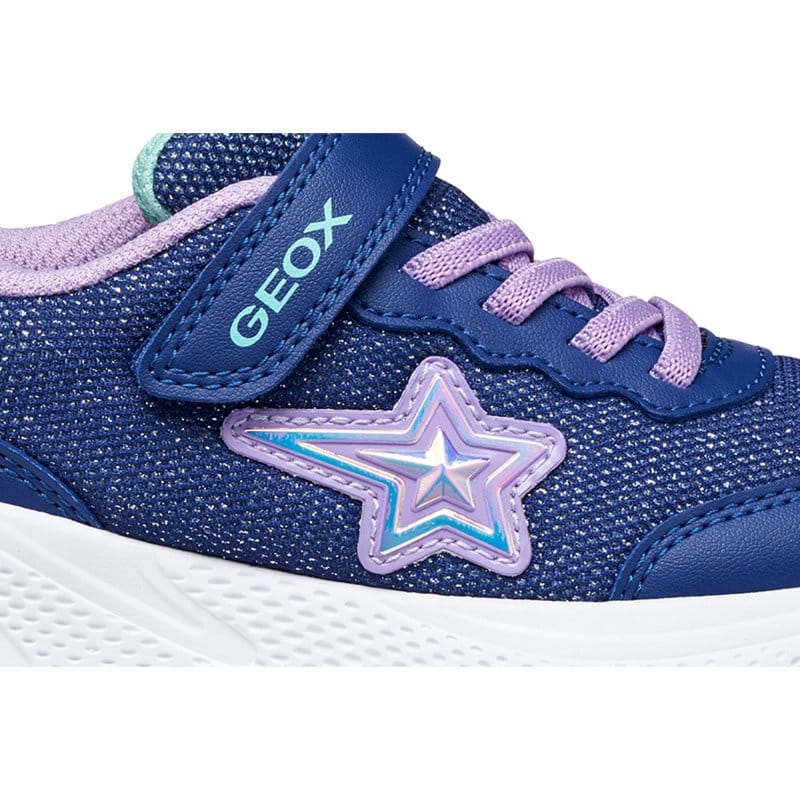 Geox Kids Geox Junior Girl Blue Riptape Closure Canvas Sprintye Sneakers - J55FWA