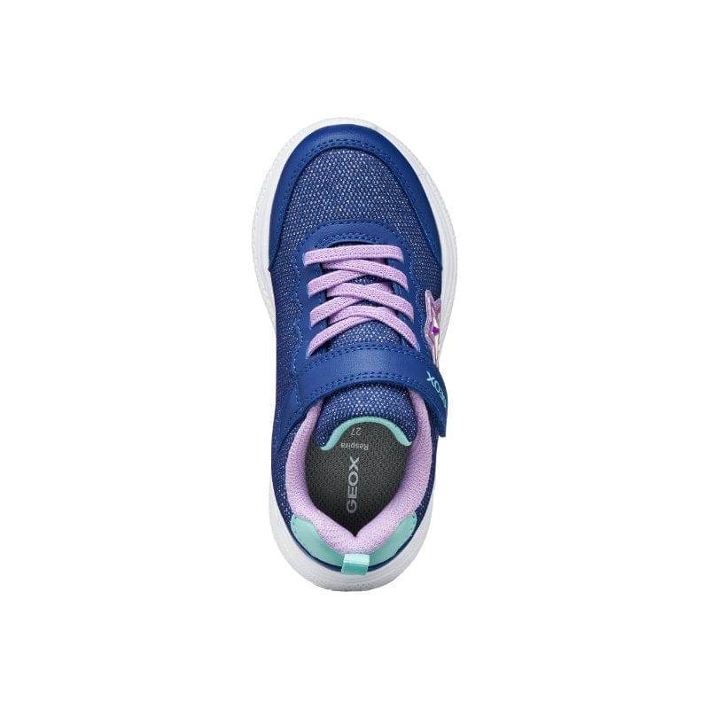 Geox Kids Geox Junior Girl Blue Riptape Closure Canvas Sprintye Sneakers - J55FWA