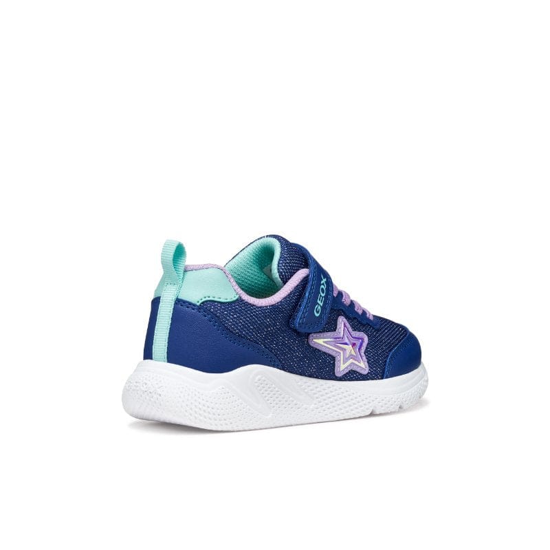 Geox Kids Geox Junior Girl Blue Riptape Closure Canvas Sprintye Sneakers - J55FWA