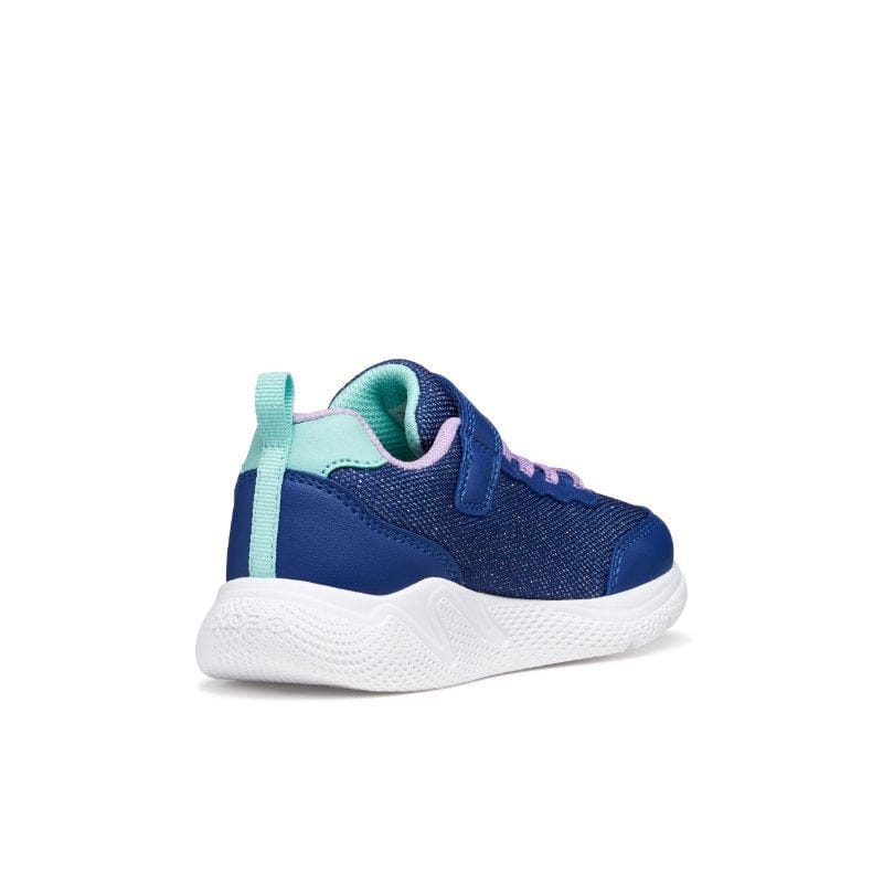 Geox Kids Geox Junior Girl Blue Riptape Closure Canvas Sprintye Sneakers - J55FWA
